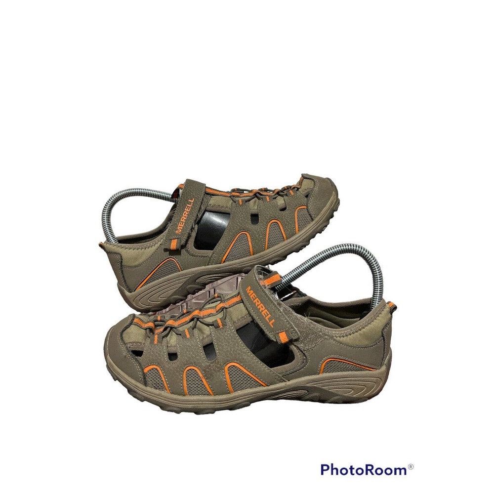 Merrell ML Hydro H20 Boys Size 6 Olive Orange Hiker Outdoor Sandals